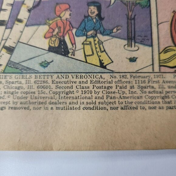 Betty Veronica No 182 February 1971 Archie Comics No Cover Scrapbook Paper Craft - Picture 2 of 11